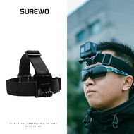 SUREWO Head-Mounted Shooting Stand Sports Camera Headband Suitable for GoPro13/12 DJI 5/4/3 Accessor