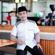 Baju Koko Elrumi Terbaru Lengan Pendek Motif Araseo Kombinasi Batik