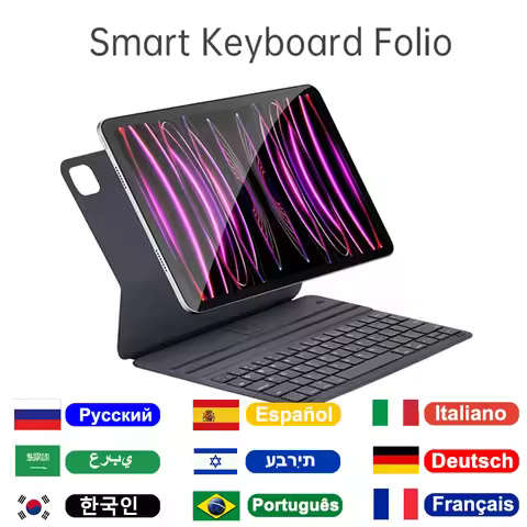 Portable Keyboard Folio Cover For iPad Air 11 13inch,iPad 10,Air 4 5 10.9'',For iPad Pro 11 12.9 Sma