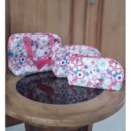 One Set 1 Carrying Bag + 2 Carrying Pouches 1 Flowers New