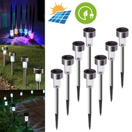 Garden LED Solar Panel Stainless Steel Pathway Light Spotlight for Outdoor Landscape Decorative Lawn