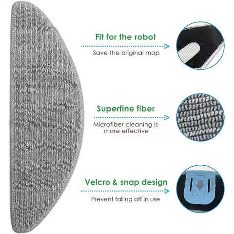 B02C-10 PCS Parts Mop Pads For Irobot Roomba Combo I5, I5+,J5, J5+ Robot Vacuum Microfiber Washable 