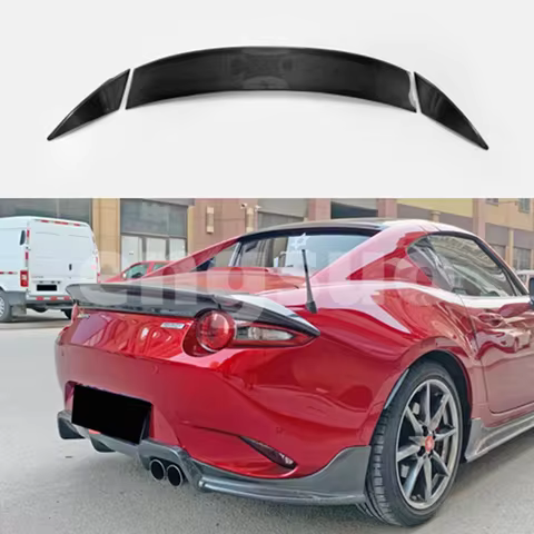 For Mazda MX5 ND5RC Miata Roadster ESQ Style Carbon Fiber Rear Spoiler 3pcs (soft top only) ND Trunk