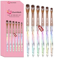 6Pcs Acrylic Nail Brush Set - Professional Nail Brushes For Acrylic Application, Laser Color Acrylic