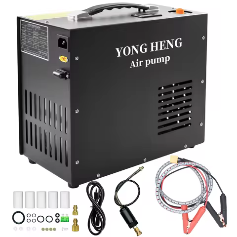 YONGHENG 300Bar 4500Psi High Pressure PCP Air Compressor Built-in Power Adapter Auto-Stop Compressor