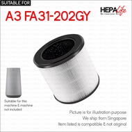 Electrolux Flow A3 FA31-202GY Compatible Hepa & Carbon Filter - Hepalife