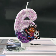 Gabbys Nhà Búp Bê Anime 3D Số Nến 0-9 Dễ Thương Trẻ Em Trang Trí Bánh Sinh Nhật Cho Bé Dự Tiệc Cung 