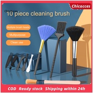 ChicAcces 10Pcs/Set Keyboard Cleaning Brushes Anti-static Multifunctional Soft Bristles Computer Keyboard Gap Dust Cleaning Tools Kit for Home