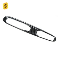 premium-Shasha Car Interior Accessories Carbon Fiber Dashboard Gear Selector Button Panel Cover for 