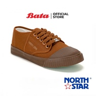 Bata บาจา by North Star รองเท้านักเรียนาผ้าใบ แบบผูกเชือก วัยประถมและมัธยม สวมใส่ง่าย สำหรับเด็กผู้ชาย รุ่น North Star สีน้ำตาล 8294613