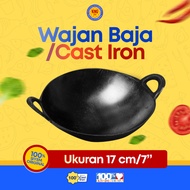 Pre-Seasoned Cast Steel Wok 6 Pieces (16cm) Thick Non-Stick / Cast Iron Wok / Cast Iron Wok / Frying