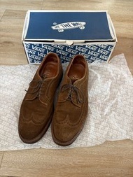 Alden 啡色麂皮 brogue 皮鞋