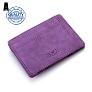 Mini Pu Leather Magic Wallet Women Men Slim Purse Small Holder Credit Card M1e9