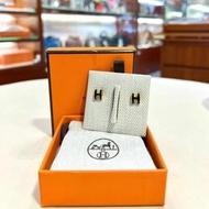 全新HERMES耳環 MINI POP H (黑x金) Mini POP H Earring #BRAND NEW #香榭站正品