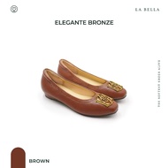 LA BELLA  รองเท้าคัชชูหนังแกะ รุ่น ELEGANTE BRONZE - BLACK