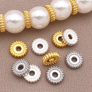 Alloy Plated Real Gold 18K Gold-Clad 6mm Polka Dot Gear Spacer Spacer Beads DIY Handmade Beaded Jewe