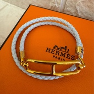 Hermes 白色編織豬鼻子手環