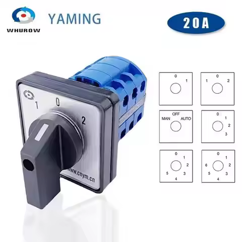 LW26-20 Electric 2/3/4/6/7 Position Silver Contact 20A 660V 3 Poles Control Rotary Changeover Cam Sw