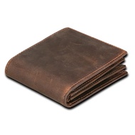 Crazy horse genuine leather folding wallet