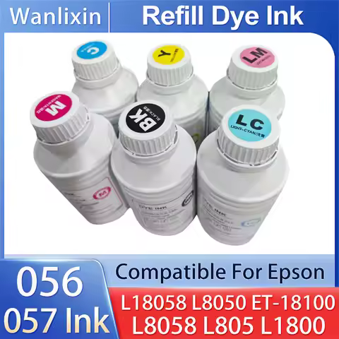500ML107 108 056 057 Refill Dye Ink for Epson Expression Photo L18058 L8050 ET-18100 L18050 L805 L18