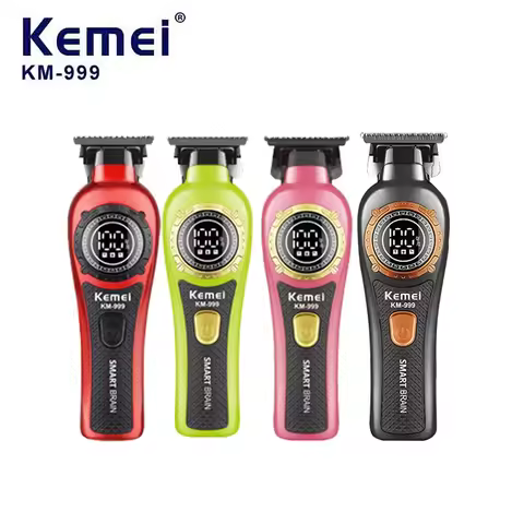 Kemei 999 Electric Hair Cut Machine Digital Display Hair Clipper Professional Cordless Precision Adj
