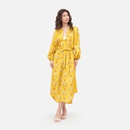 Boho Long Sleeve Cover Up Maxi Dress - Yellow
