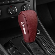 ที่หุ้มเกียร์หนังฝาครอบที่จับรถยนต์มาสด้าปลอกเกียร์รถคันเกียร์ฝาครอบป้องกันตกแต่งสำหรับ Mazda 2 3 BP