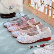 KY-16 Aolei   New Flat Traditional Cloth Shoes Ancient Style Han Chinese Clothing Shoes Jelly Bottom Ethnic Style Embroi