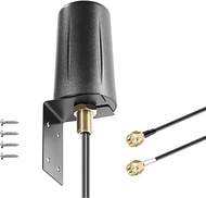 2x2 MIMO Omnidirectional Low Profile 4G LTE 5G External Antenna SMA Male Connector with 10ft Cable f