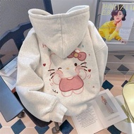 HOODIES shirt embroidered with KITTY Cat logo, super cute loose form for men and women, fashionable 