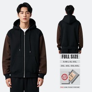Oversized zipper hoodie (S-6XL) Plain jacket combination BLACK BROWN Men's oversized zipper hoodie j