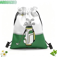 IARMARIOQR Drawstring Golf Tee Bag, PU Leather with Hook Golf Valuables Pouch, Professional Waist Po