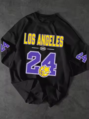 Vintage Lakers Color 24 Basketball Graphic T-Shirt