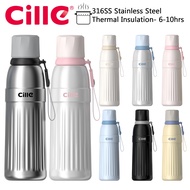 Cille 600ml Side Pocket School 316SS Stainless Steel Vacuum Flask Thermos Water Bottle