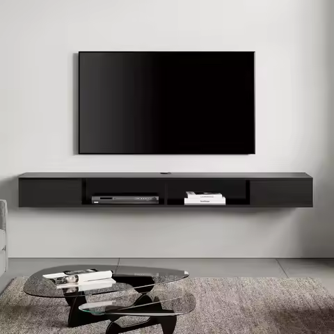 70 70-Inch Floating TV Stand, Entertainment Center, Wall Mount or 75-Inch TV, Media Shelf, Storage S
