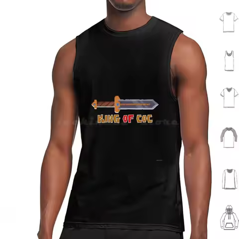 King Of Coc Tank Tops Vest Sleeveless Clans Clan Clash Royal Hog Rider The King The Queen Royale Eat