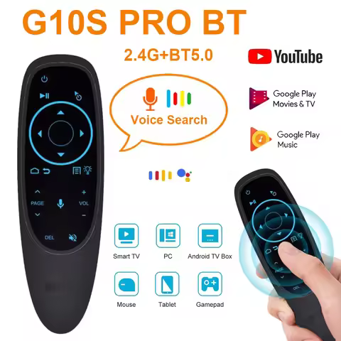 G10S Pro BT Voice Remote Control 2.4G Bluetooth 5.0 Wireless Air Mouse 6 Gyroscope IR Learning for A