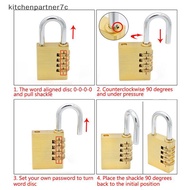 kit7c Brass Mini 3/4 Digit Combination Padlock Resettable Code Lock for Bag Door Cabinet KNE