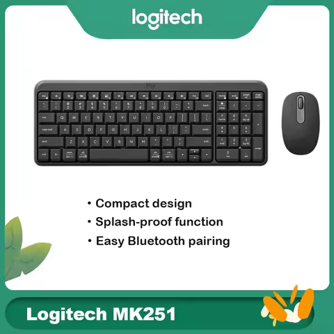 Logitech MK251 Wireless Keyboard & Mouse Combo, Home & Office Kit for Desktop Laptop PC