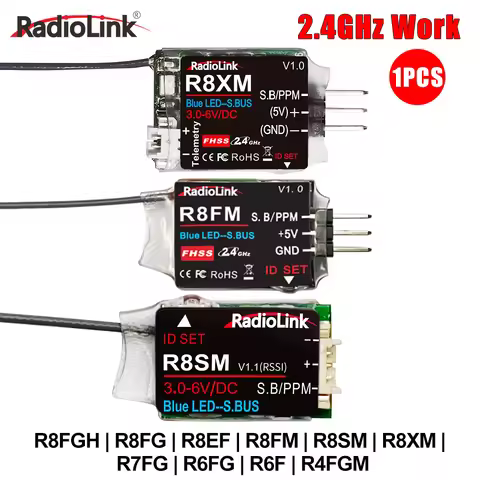 RadioLink RC Receiver R8FGH R8FG R8EF R8FM R8SM R8XM R7FG R6FG R6F R4FGM 2.4G Receiver
