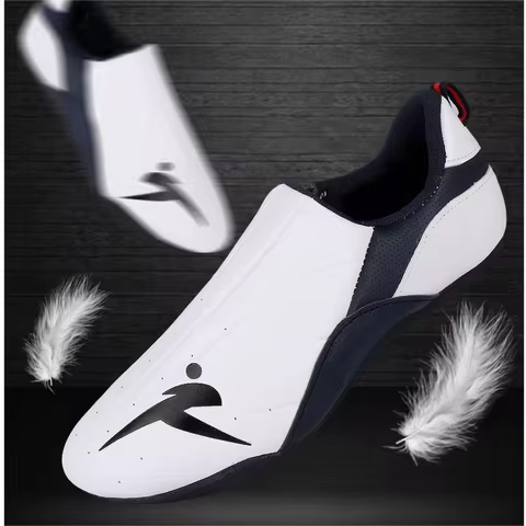 Adult Kids Wear-Resistant Taekwondo Coach Shoes Karate Sneakers Thick Soft Sole Breathable Men Marti