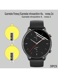 3入組garmin Venu/ Venu 2s/ Vivoactive 4s 鋼化玻璃保護膜