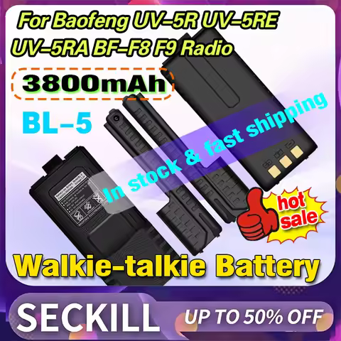BL-5 Rechargeable Walkie Talkie Battery for Baofeng UV-5R UV-5RE UV-5RA BF-F8 F9 Radio Enlarger Li-i