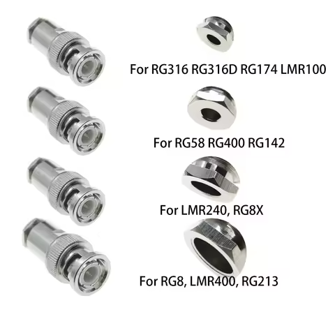 1Pcs BNC Male Q9 Plug clamp For RG8, LMR400 ,RG316,LMR100,LMR240, RG8X,RG58, RG400, RG142 RF Coaxial