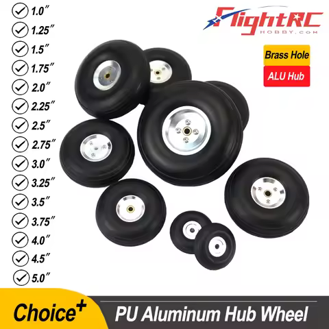 2PCS RC Airplane Model PU Wheel Tire W/ Aluminum Core Alloy Hub 1/1.25/1.5/1.75/2/2.25/2.5/2.75/3/3.