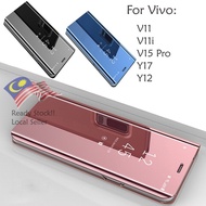 Vivo V11 V11i V15 V15 Pro Y12 Y17 Delight Mirror Flip Pouch Case Cover Casing Leather Mobile Phone H