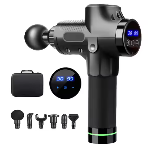 30-Speed Rechargeable LED Touch Screen Massage Gun Quick Body Vibration for Hand Tissue Percussion M