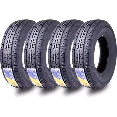 Grand Ride Set 4 Trailer Tires ST225/75R15 10 Ply Load Range E Steel Belted Radial w/Featured Scuff 
