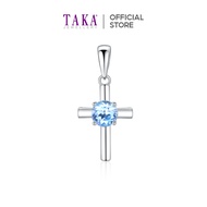 TAKA Jewellery Cross Gemstone 9K Gold Pendant