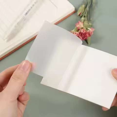 0Sheets/pcs Transparent Memo Pad Waterproof Sticky Note Pad Self-adhesive Notepad Stationery Memo Pa